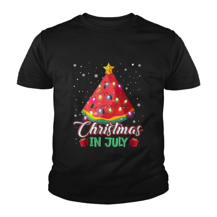 Watermelon Christmas Tree Christmas In July Summer Vacation Youth T-shirt