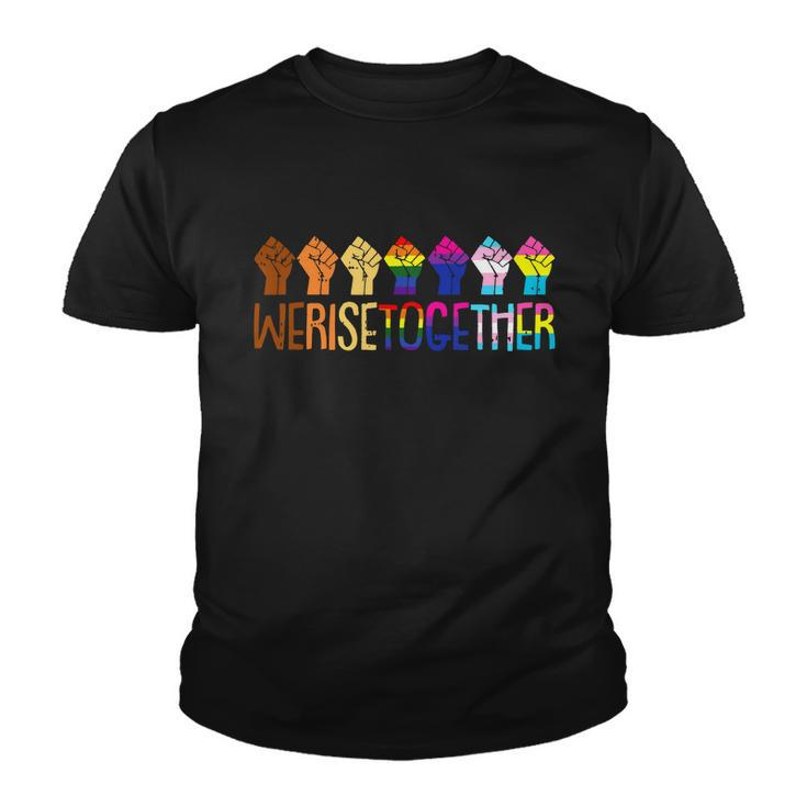 We Rise Together Black Lgbt Raised Fist Pride Equality Youth T-shirt