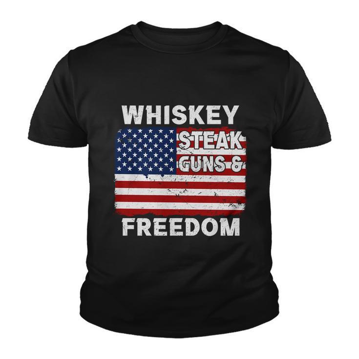 Whiskey Steak Guns And Freedom Us Graphic Plus Size Shirt For Men Women Family Youth T-shirt