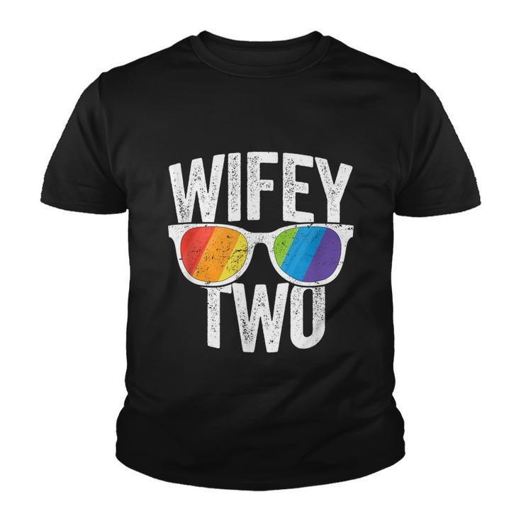 Wifey Two Lesbian Pride Lgbt Bride Couple Youth T-shirt