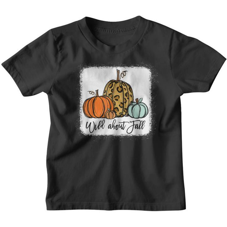 Wild About Fall Leopard Pumpkin Fall Vibes Hello Fall Autumn  Youth T-shirt
