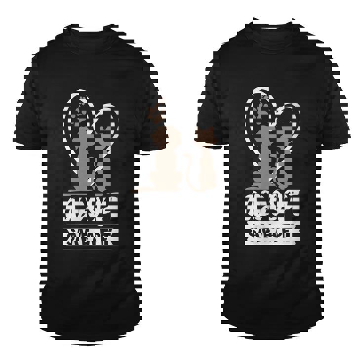 Womens Adopt Save A Pet Cat & Dog Lover Pet Adoption Rescue Gift  Youth T-shirt