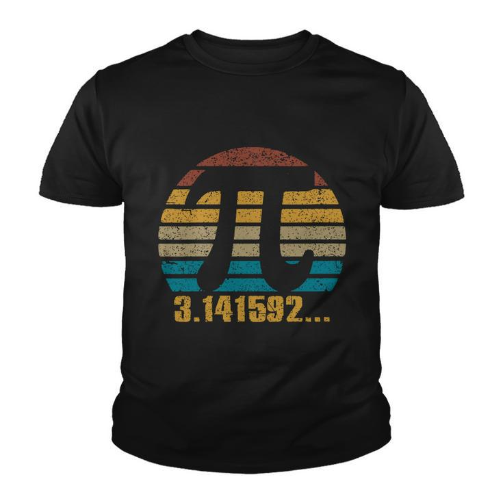 Womens Retro Vintage Pi Day 314 Silhouette Symbol Pi Math Geek Youth T-shirt