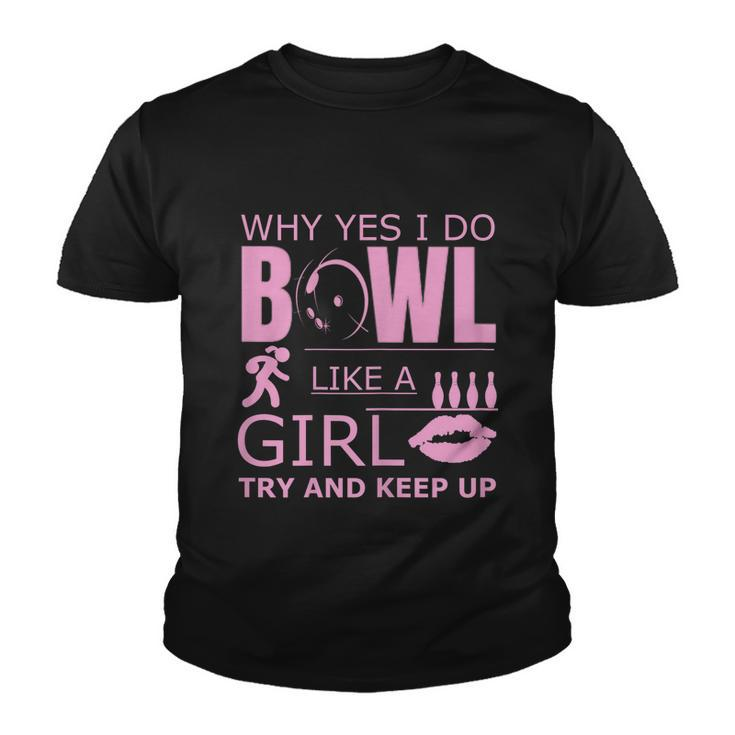 Womens Womens Bowling Funny Bowl Like A Girl Ten Pin Bowlers Graphic Design Printed Casual Daily Basic Youth T-shirt