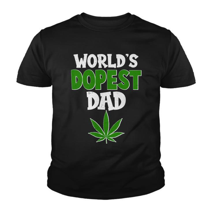 Worlds Dopest Dad Marijuana Weed Youth T-shirt