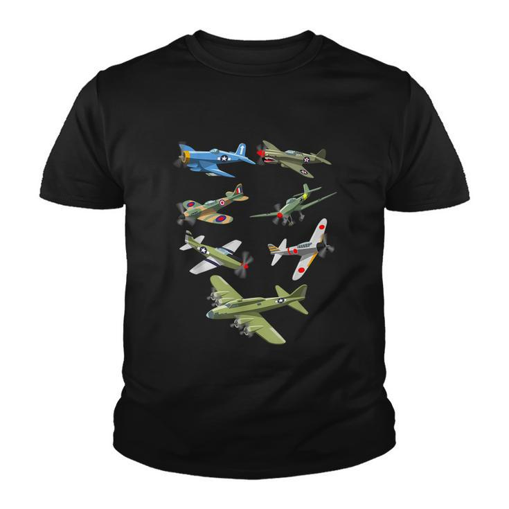 Ww2 Warbirds Warplanes P51 Mustang Spitfire Stuka Tshirt Youth T-shirt