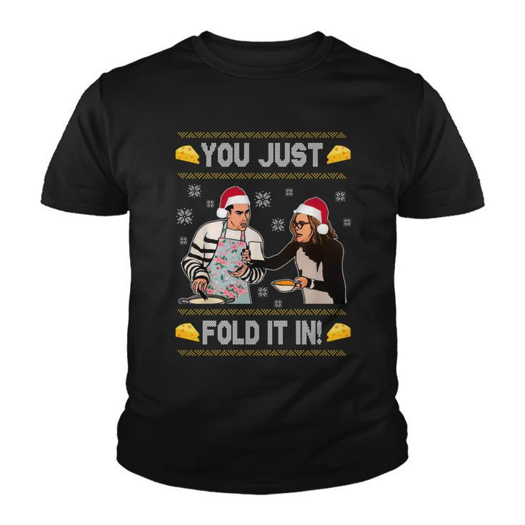 You Just Fold It Funny Cheese Xmas Sweater Youth T-shirt