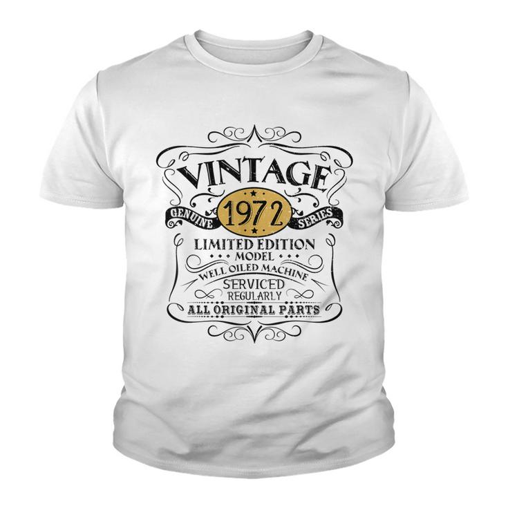 Vintage 1972 50Th Birthday Gift Men Women Original Design  Youth T-shirt