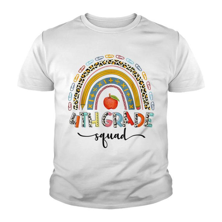 4Th Grade Squad Leopard Rainbow Girls Boys Teacher  Youth T-shirt