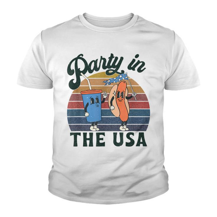 4Th Of July For Hot Dog Lover Party In The Usa Vintage  Youth T-shirt