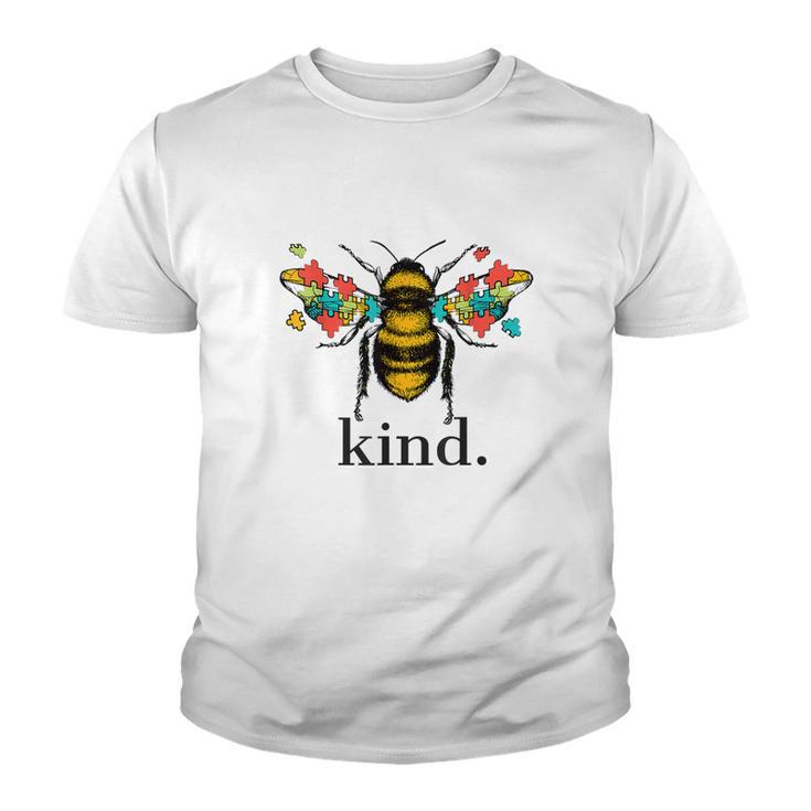 Autism Awareness Bee Kind Puzzle Pieces Tshirt Youth T-shirt