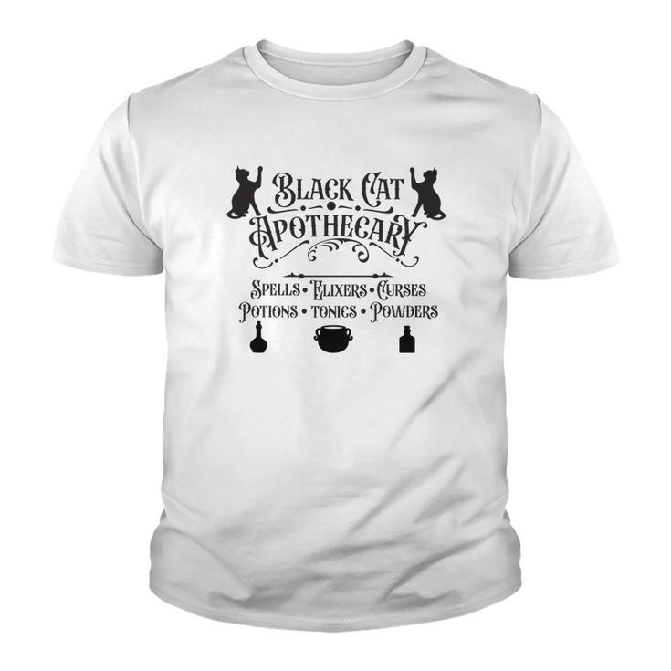 Black Cat Apothecary Funny Halloween Cats Youth T-shirt
