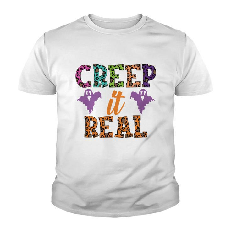 Colorful Boos Creep It Real Halloween Gifts Youth T-shirt