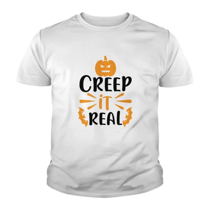 Creep It Real Halloween Occasion Pumpkin Youth T-shirt