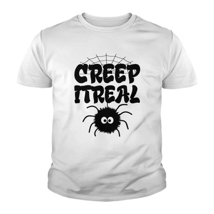 Cute Creep It Real Spider Halloween Present Youth T-shirt