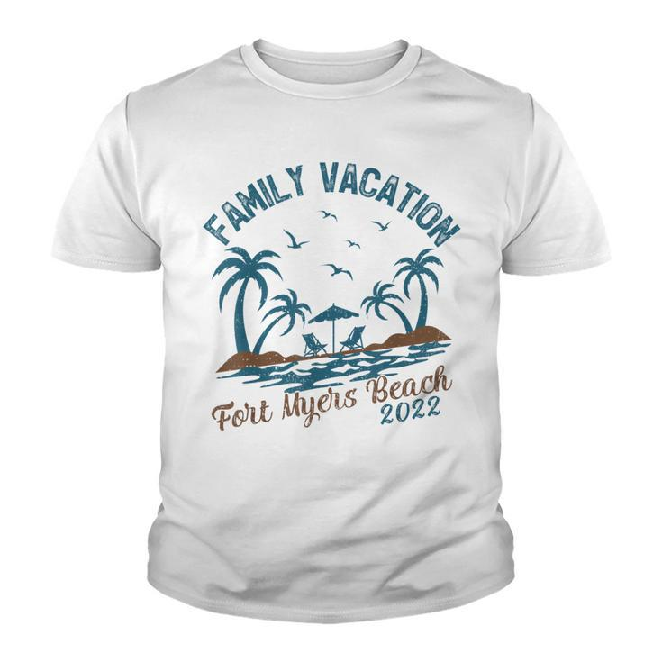 Family Vacation 2022 Palm Tree Florida Fort Myers Beach  Youth T-shirt