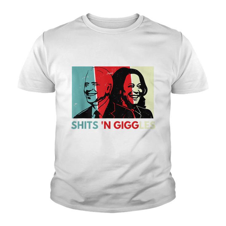 Funny Anti Biden Harris Shits N Giggles Political Gift Youth T-shirt