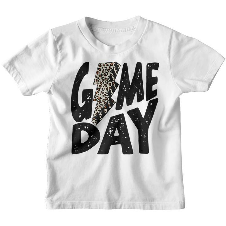 Game Day  Game Day Leopard Lightning Bolt Retro Trendy  Youth T-shirt