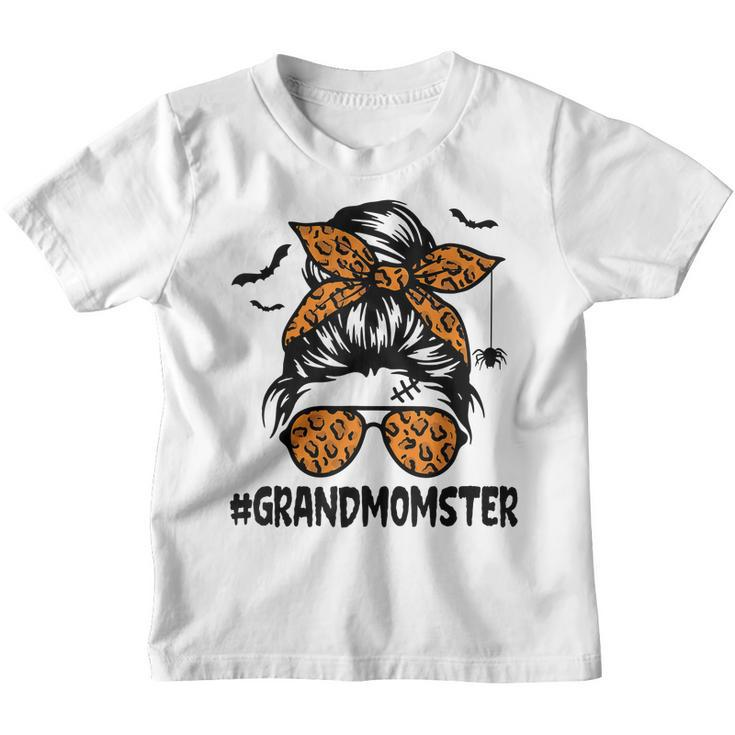 Grandmomster Shirt Women Halloween Nana Grandma Messy Bun Youth T-shirt