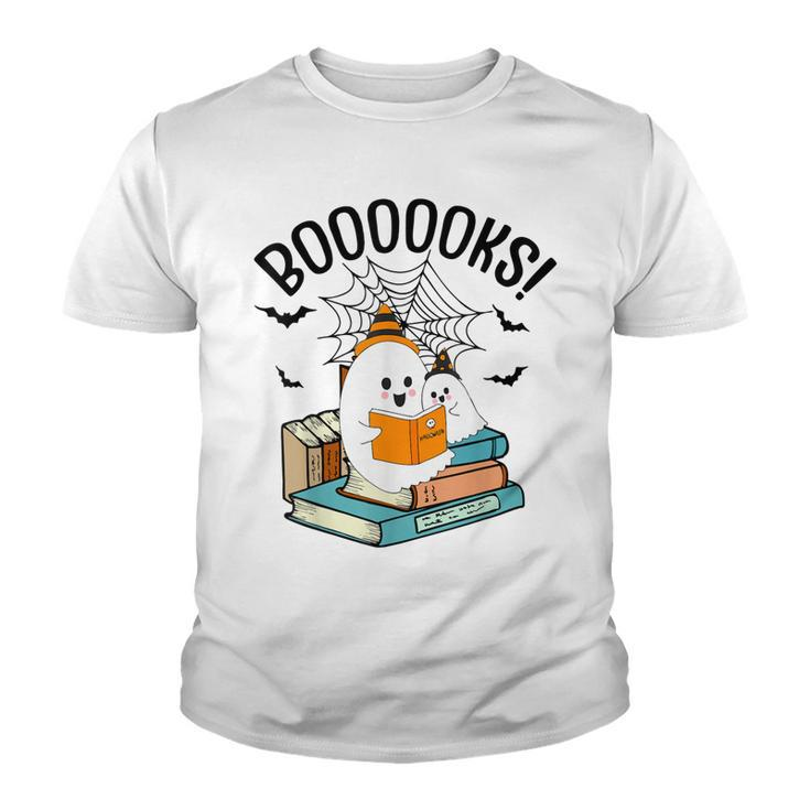 Halloween Booooks Ghost Reading Boo Read Books Library  V5 Youth T-shirt