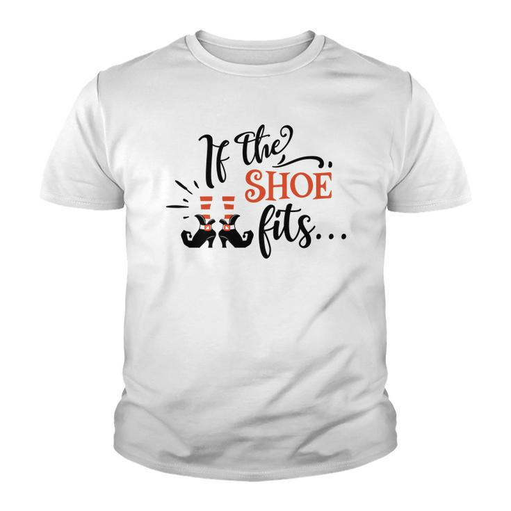 Halloween If The Shoe Fits With You Black And Orange Design Youth T-shirt