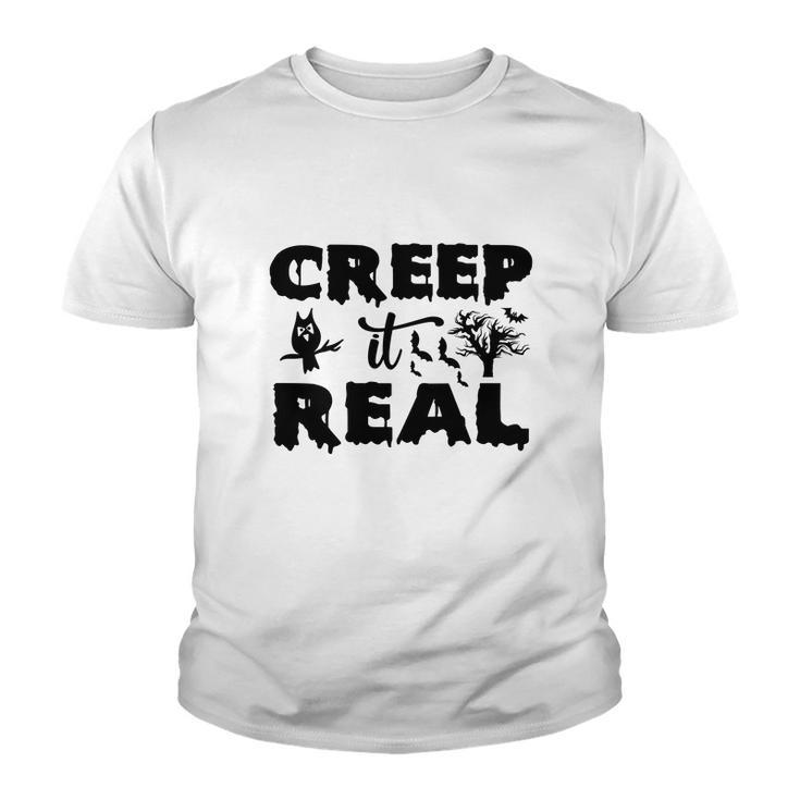 Halloween Owl Creep It Real Youth T-shirt