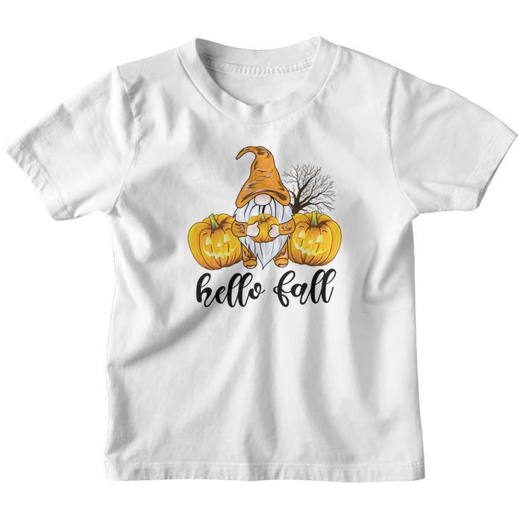 Hello Fall Pumpkin Gnomes Gift Season Youth T-shirt