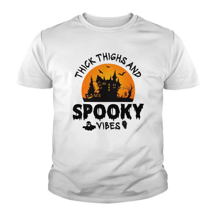 House Night Thick Thights And Spooky Vibes Halloween Youth T-shirt