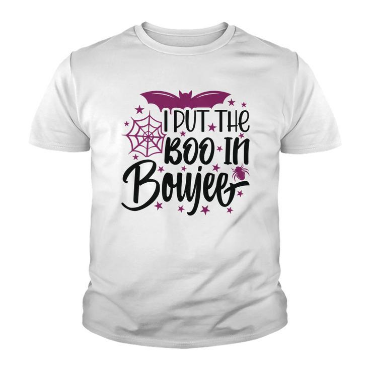 I Put The Boo In Boujee Bat Halloween Youth T-shirt