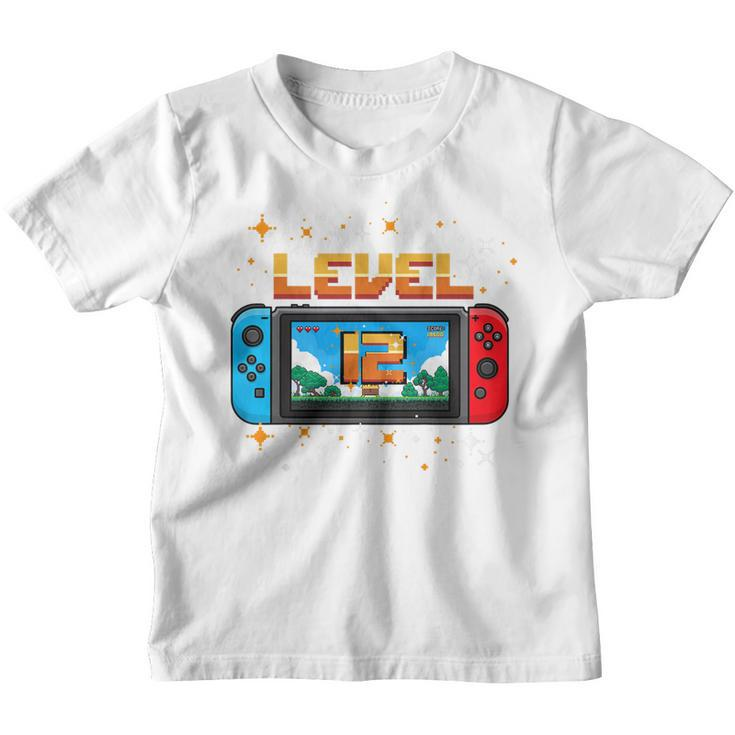 Kids 12 Year Old Level 12 Birthday Gifts Boy Video Games Gaming  Youth T-shirt