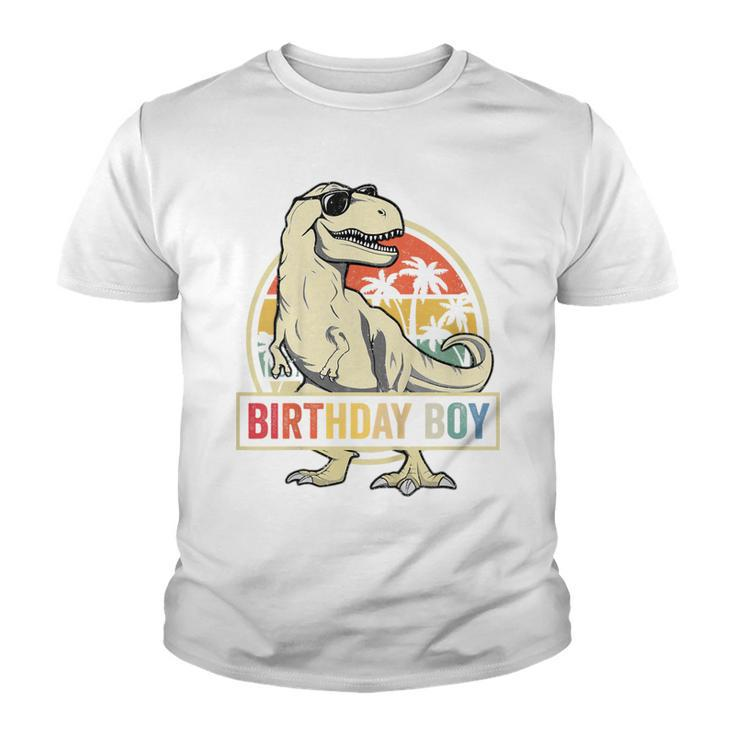 Kids Birthday Boy Dino T Rex Dinosaur Boys Matching Family  Youth T-shirt