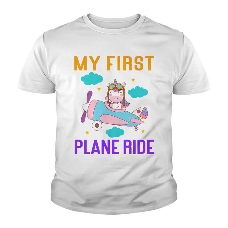 Kids First Time Flying My First Airplane Ride  Boys Girls   Youth T-shirt