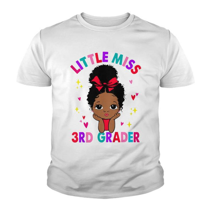 Kids Little Miss 3Rd Grader Black Girl Back To School 3Rd Grade  Youth T-shirt