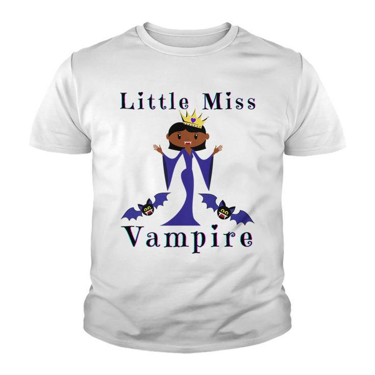 Kids Little Miss Vampire Melanin Vampires Funny Halloweed Costume   Youth T-shirt