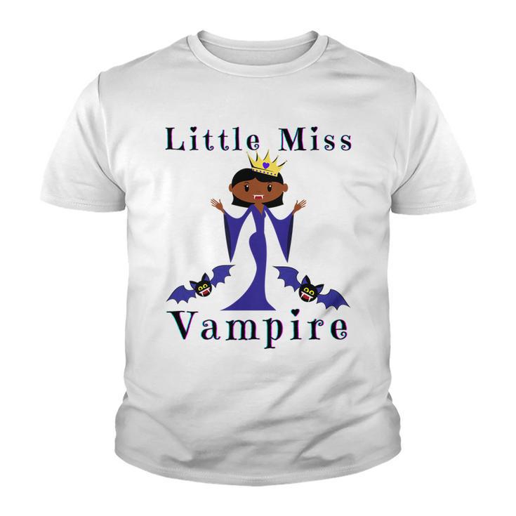 Kids Little Miss Vampire Melanin Vampires Funny Halloweed Costume Youth T-shirt