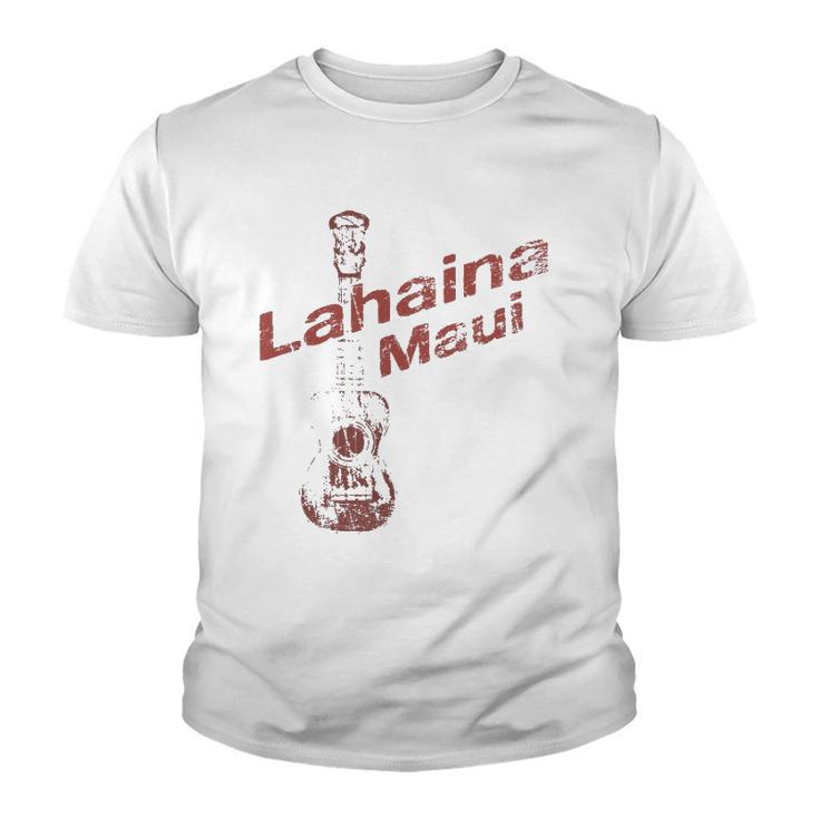 Maui Hawaii Lahaina Ukulele Vintage Hawaiian Uke Youth T-shirt