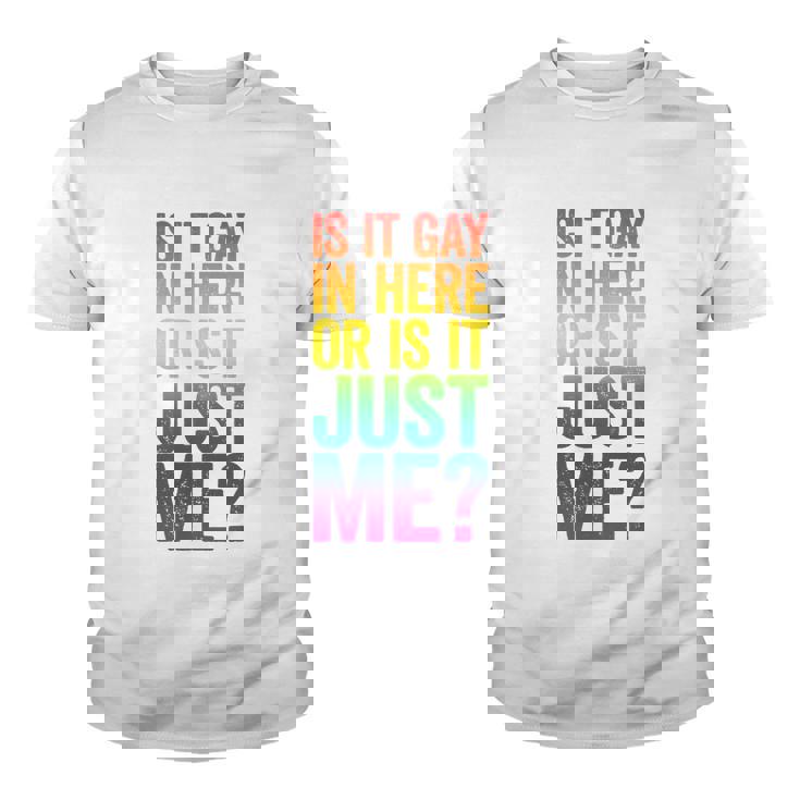 Mens Is It Gay In Here Or Is It Just Me Lgbt Pride Youth T-shirt