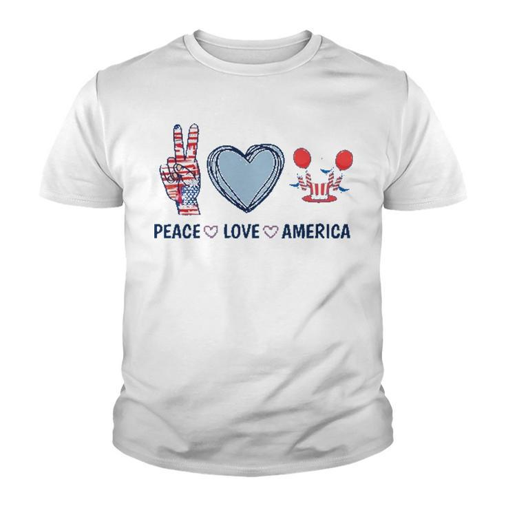 Peace Love America V2 Youth T-shirt