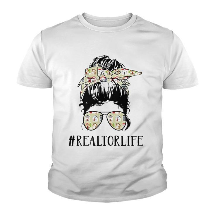 Realtor Life Messy Bun Girl  Youth T-shirt