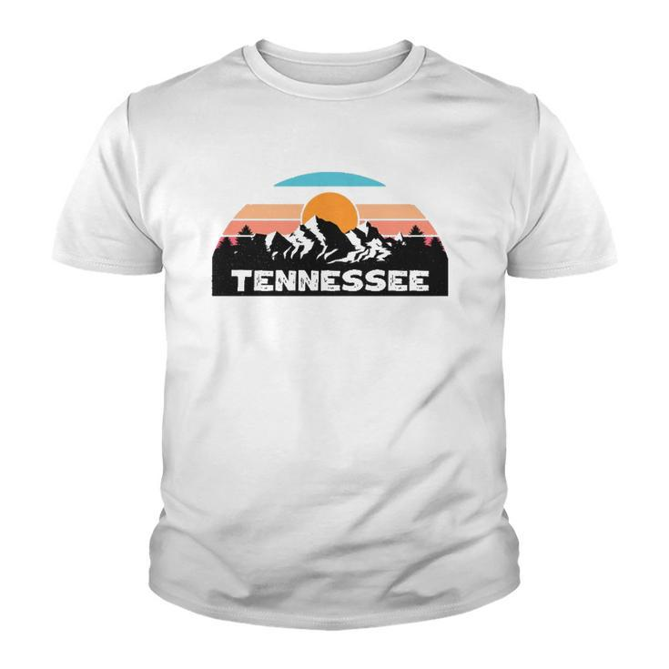 Tennessee Retro Vintage Sunset Mountain Tennessee Lovers Youth T-shirt