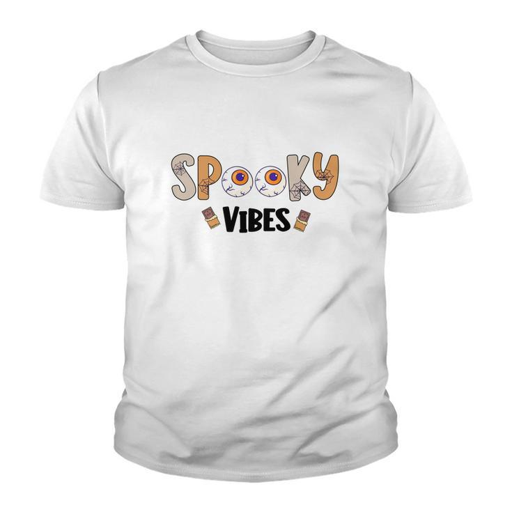 Thick Thights And Spooky Vibes Monster Eyes Halloween Youth T-shirt