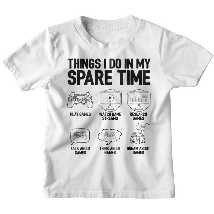 Things I Do In My Spare Time Video Game Player Nerd Gaming  Youth T-shirt