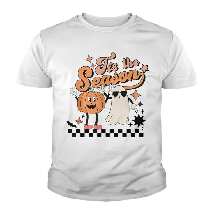 Tis The Season Halloween Ghost Pumpkin Spice Spooky Season  Youth T-shirt