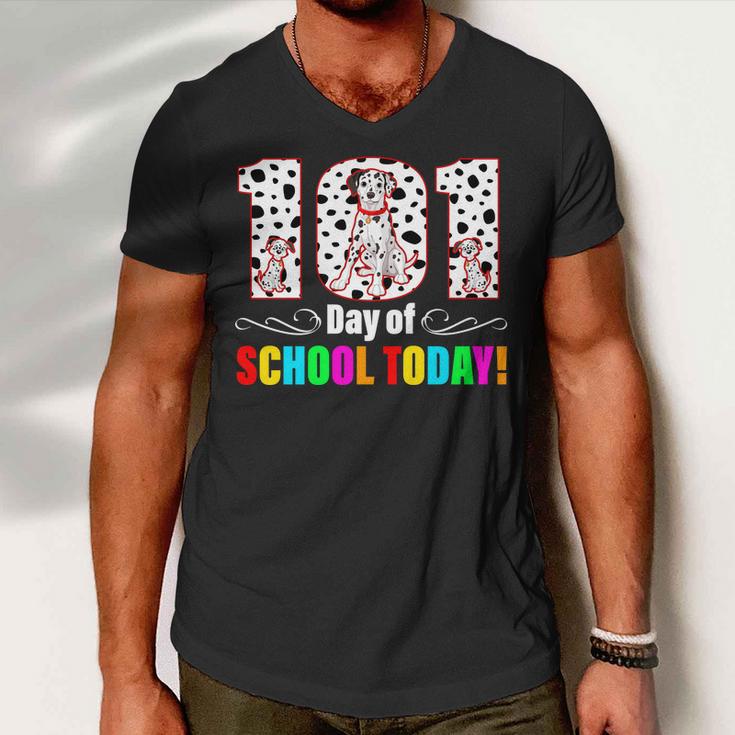 101 Days Of School Dalmatian Dog Cute Men V-Neck Tshirt