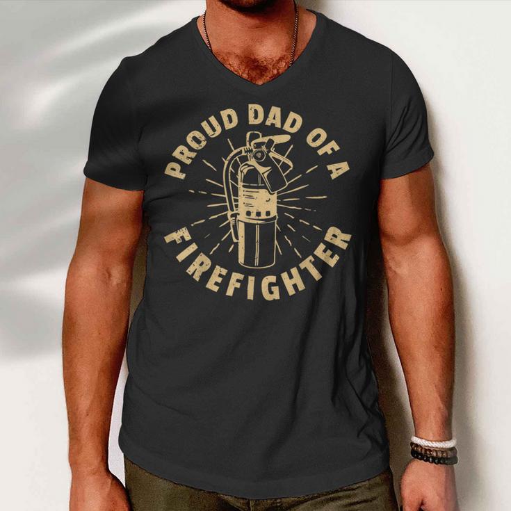 Firefighter Proud Dad Of A Firefighter V2 Men V-Neck Tshirt