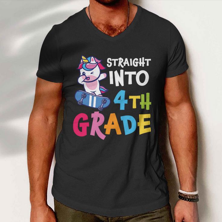 4Th Grade Unicorn Back To School First Day Of School Men V-Neck Tshirt