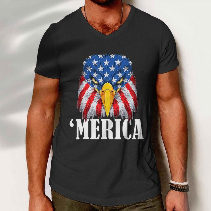 4Th July Eagle Merica America Independence Day Patriot Usa Gift Men V-Neck Tshirt