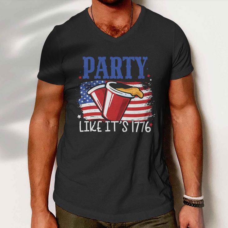 4Th Of July Party Drinkin Like Its 1776 Plus Size Shirt For Men Women Family Men V-Neck Tshirt