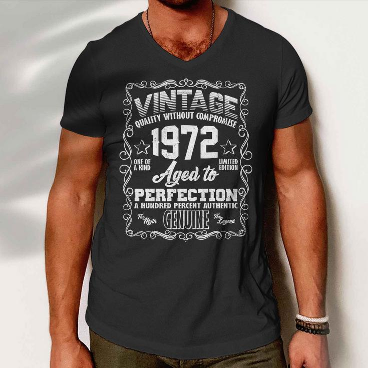 50Th Birthday Vintage 1972 Aged To Perfection Genuine Tshirt Men V-Neck Tshirt