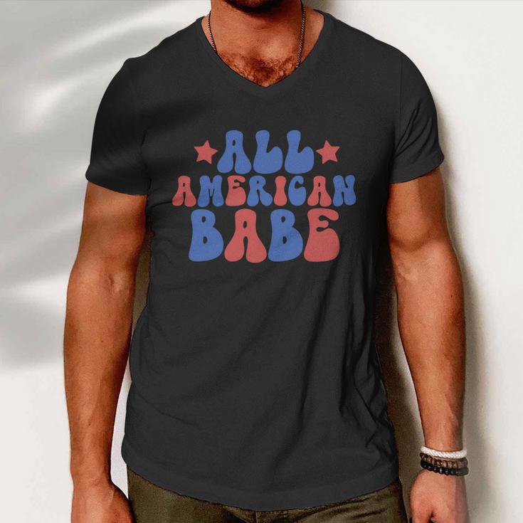 All American Babe 4Th Of July Men V-Neck Tshirt